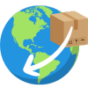 Shipped worldwide globe icon